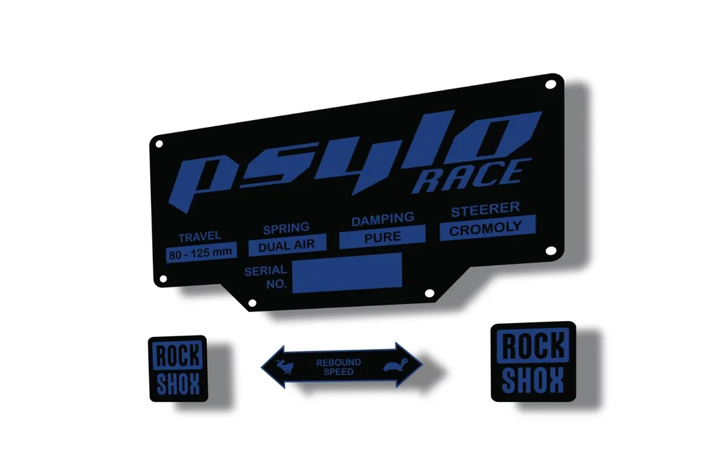 Rock Shox PSYLO 2002 Mountain Bike Cycling Decal Kit Sticker Adhesive Dark Blue - 1