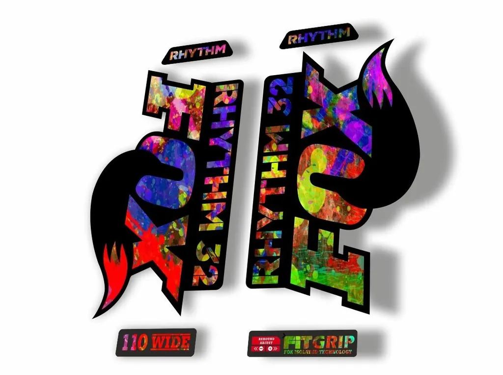 FOX 32 Rhythm 2018 Forks Suspension Factory Decal Sticker Adhesive Oil Slick - 1
