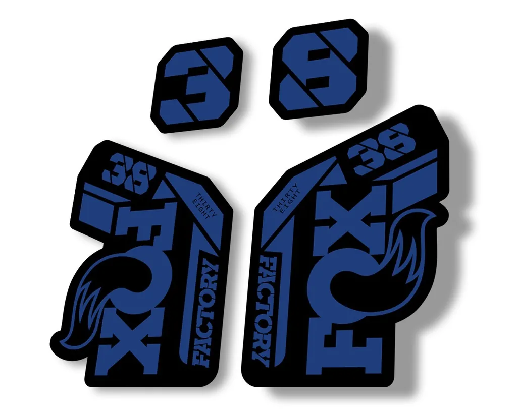 FOX 38 2021 Factory Forks Suspension Decals Sticker Set Adhesive Dark Blue - 1