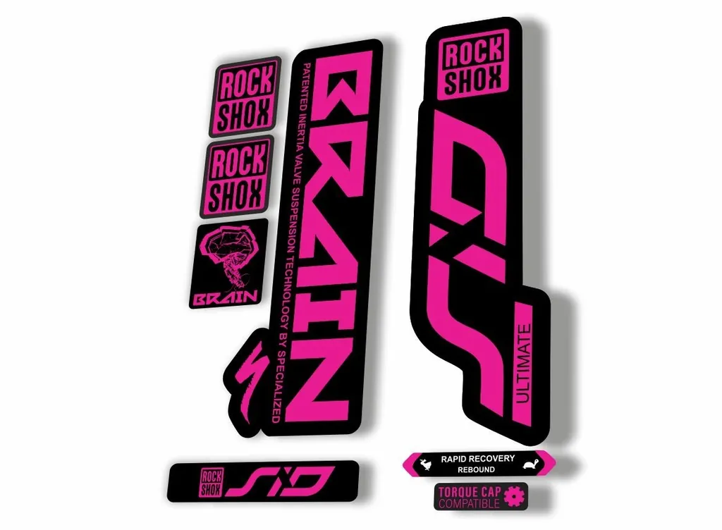 Rock Shox SID Brain ULTIMATE 2020 Mountain Bike Cycling Decal Sticker Pink - 1