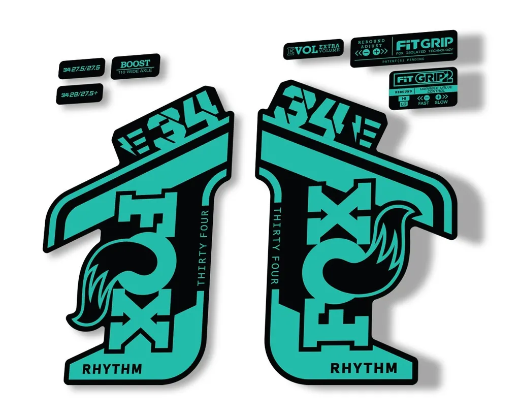 FOX 34 Rhythm E Bike 2021 Fork Decals Suspension Sticker Adhesive Dolphin - 1
