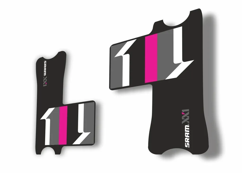 Crank Set Stickers Decals MTB SRAM XX1 Mountain Bike Bicycle Adhesive 2 Pcs Pink - 1