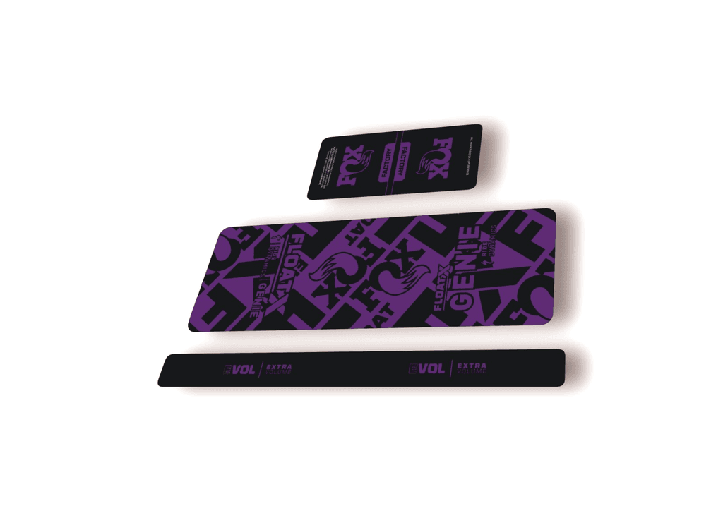 FOX Float X GENIE 2025 Rear Shock Decal Sticker Kit Adhesive Purple - 1