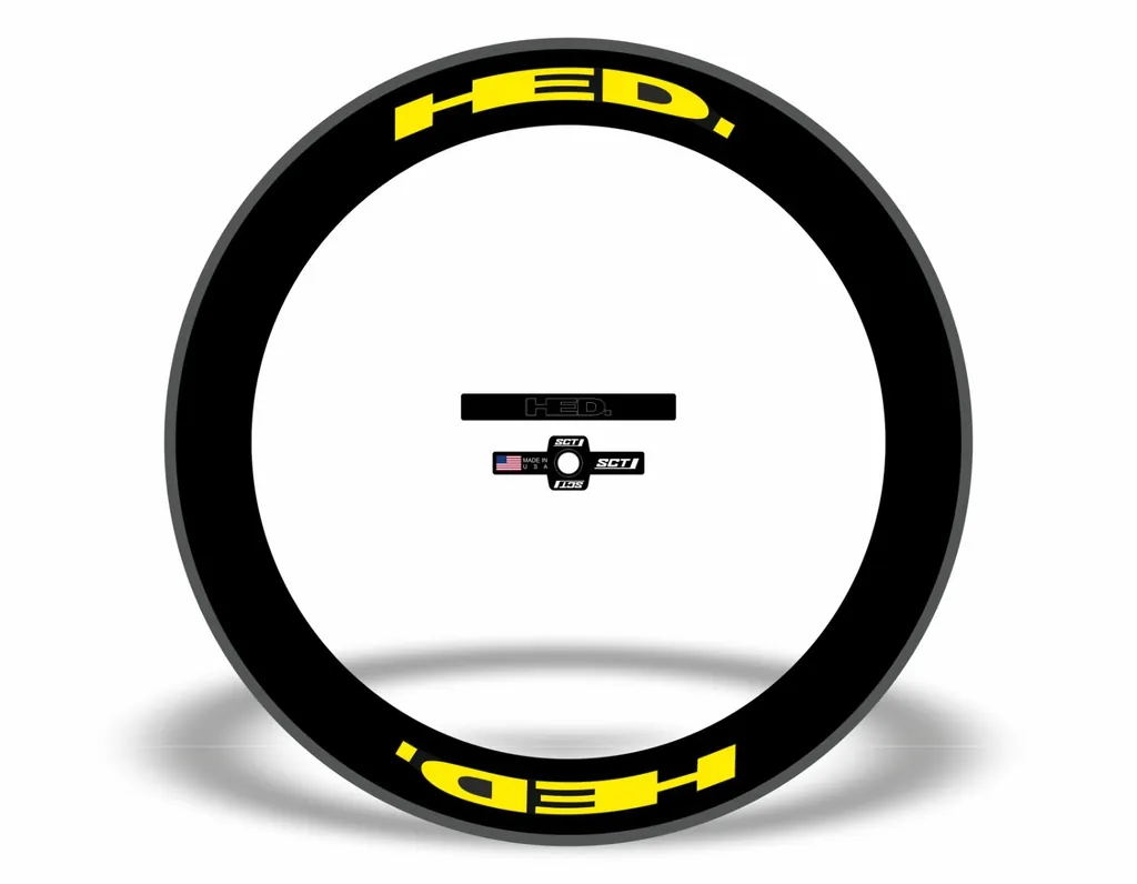 HED Jet 4 Rim Wheelset Decal Factory Sticker Vinyl Adhesive Yellow 12 Pcs - 1
