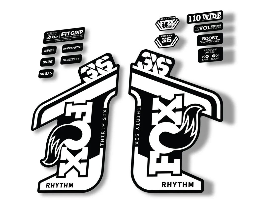 FOX 36 RHYTHM 2021 Forks Suspension Factory Decal Sticker Adhesive White - 1