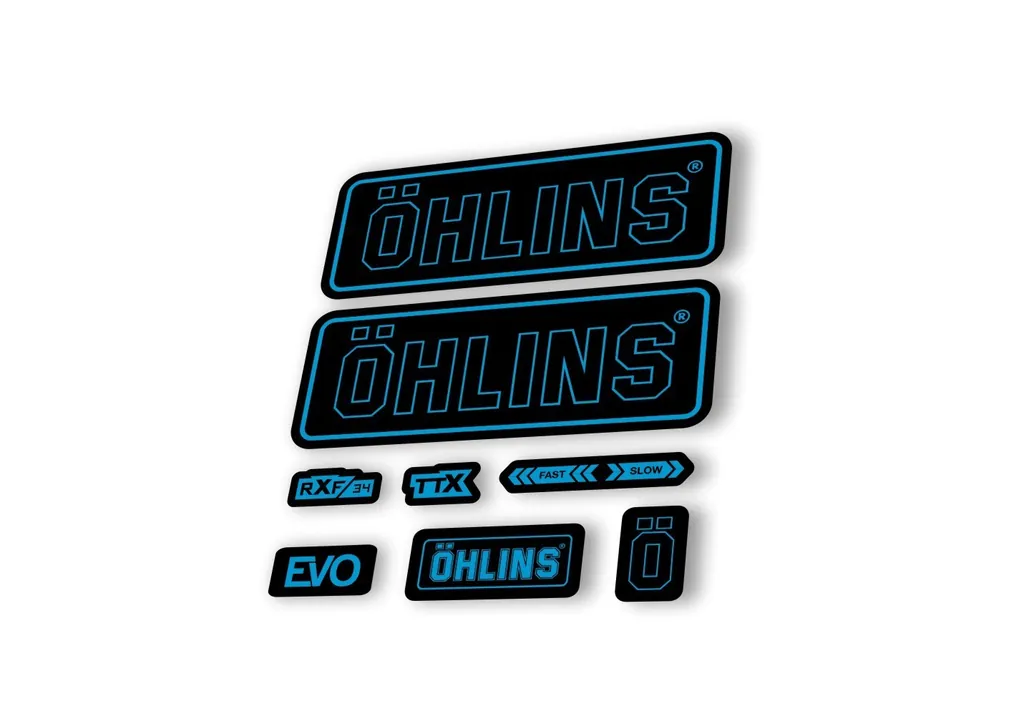 Ohlins RXF34 EVO 2018 Rear Shock Decal Mountain Bike Cycling Sticker Blue - 1