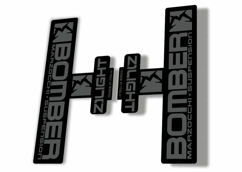 Marzocchi Bomber Z1 Light 2006 Fork Suspension Sticker Decal Kit Adhesive Gray - 1