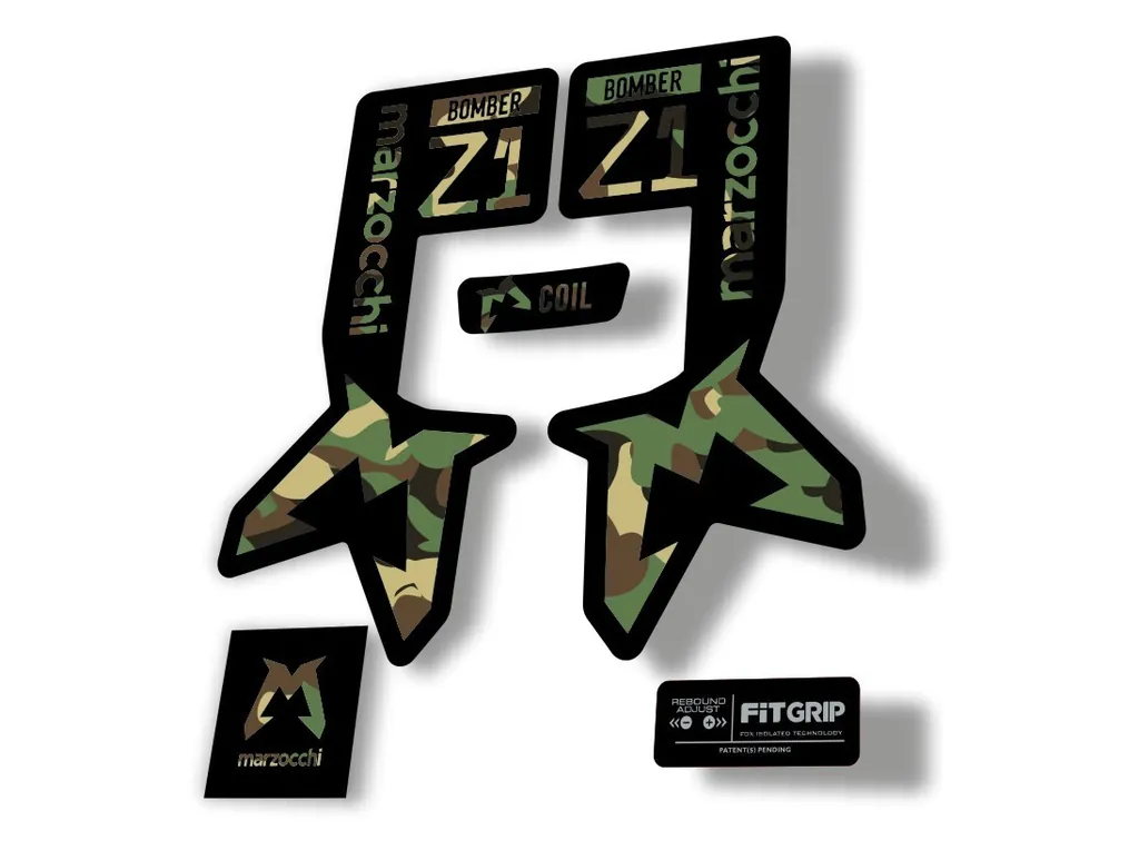 Marzocchi Bomber Z1 2025 2025 Fork Suspension Sticker Decal KitAdhesive Camo - 1