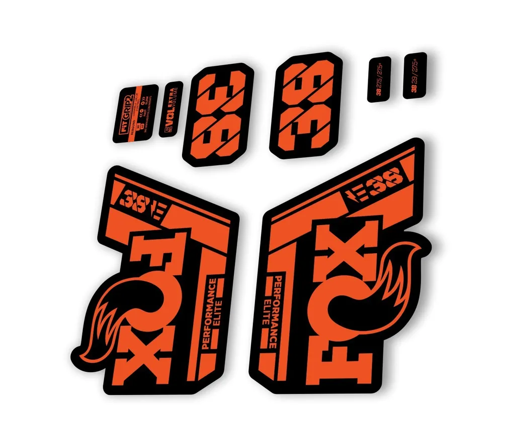 FOX 38 P. Elite E Bike 2021 Forks Suspension Factory Decal Sticker Orange - 1