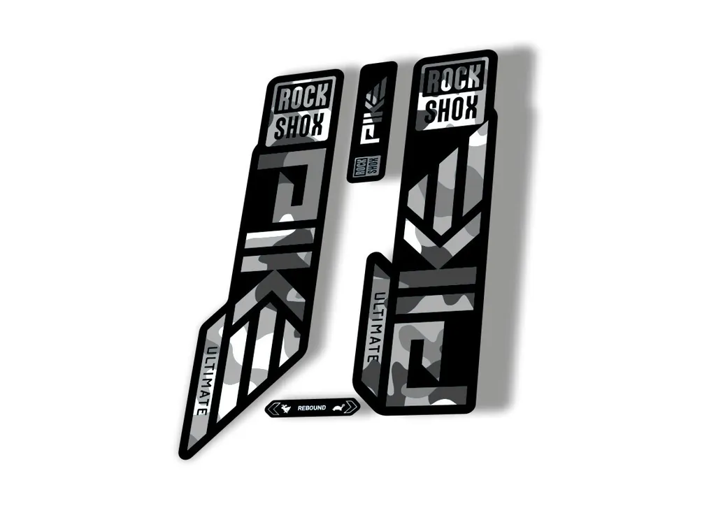 Rock Shox PIKE ULTIMATE 2023 Mountain Bike Cycling Decal Sticker White Camo - 1