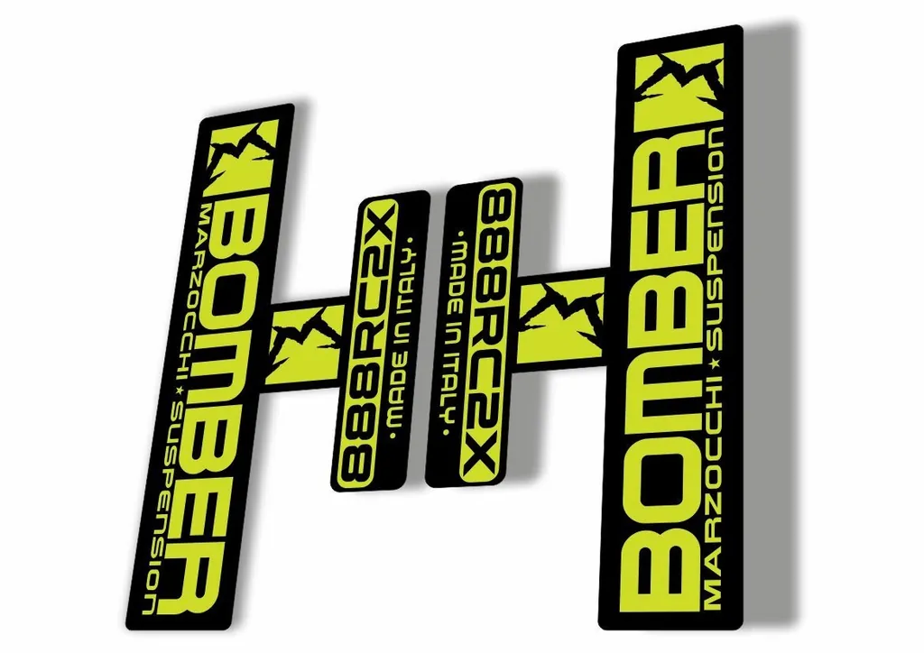 Marzocchi Bomber 888 RC2X 2006 Fork Suspension Sticker Decal Kit Lime Green - 1