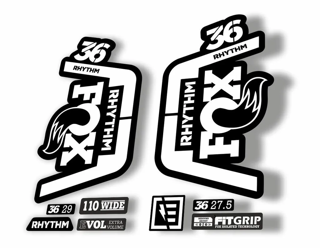 FOX 36 Rhythm 2019 Forks Suspension Factory Decal Sticker Adhesive White - 1