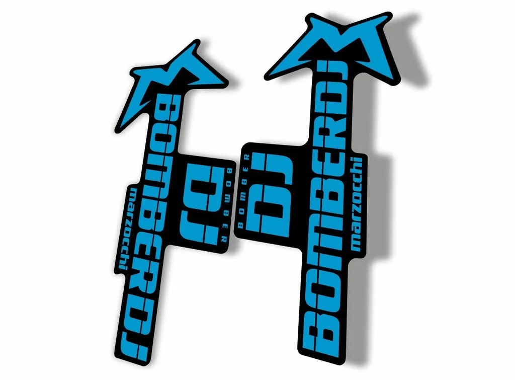 Marzocchi Bomber DJ 2020 Fork Suspension Sticker Decal Kit Adhesive Blue - 1