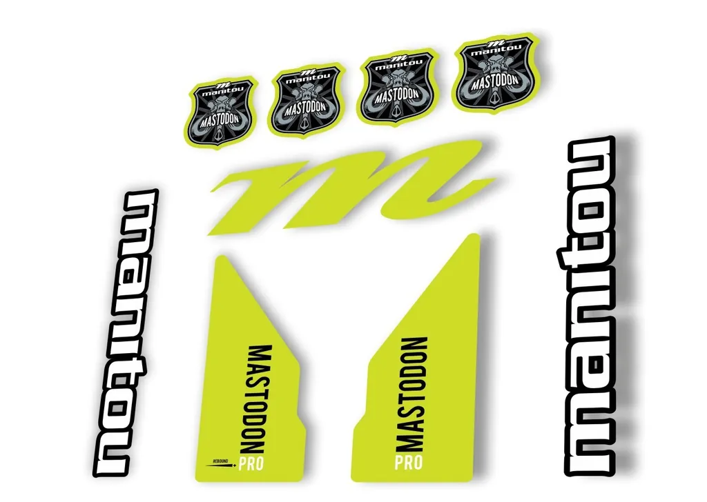 Manitou Mastadon Pro 2017 Fork Suspension Decal Kit Sticker Lime Green - 1