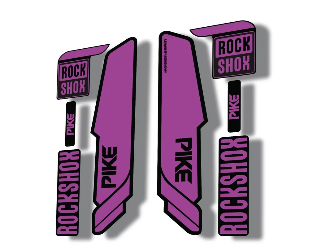 Rock Shox PIKE 2014 Mountain Bike Cycling Decal Kit Sticker Adhesive Purple - 1