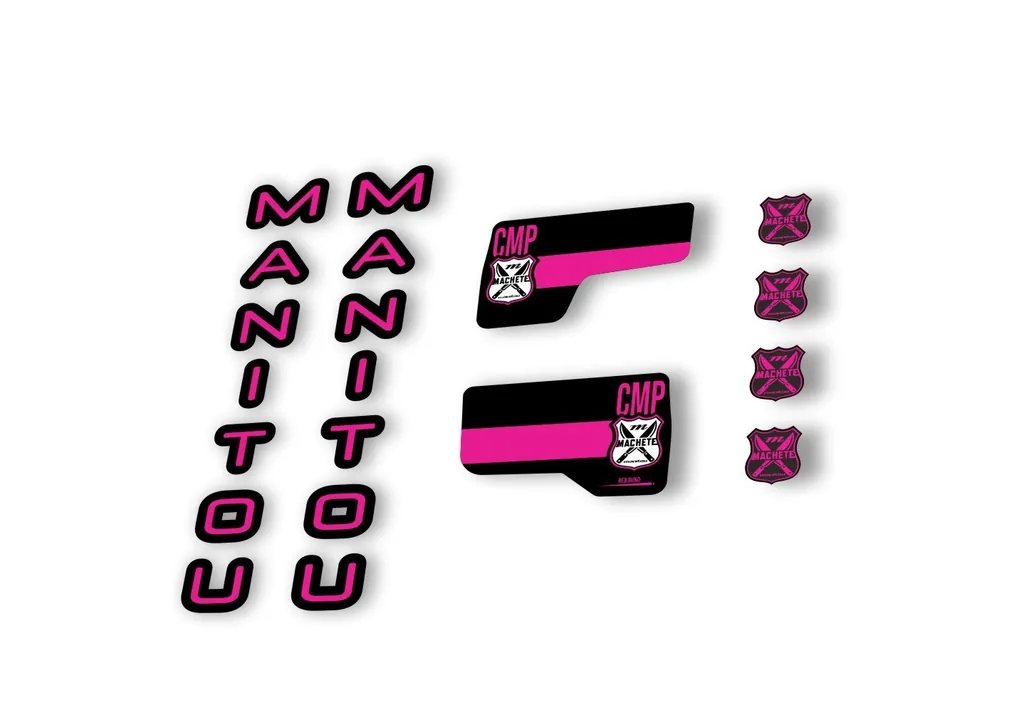 Manitou Machette Comp 2020 Fork Suspension Decal Kit Sticker Set Pink - 1