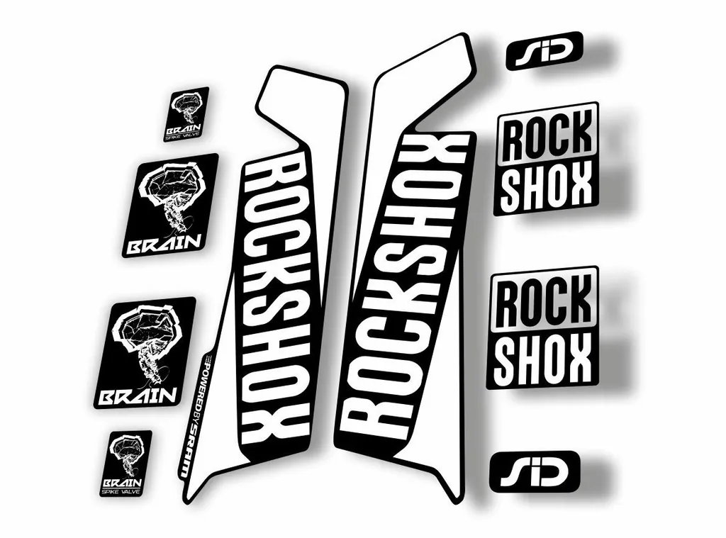 Rock Shox SID Brain 2016-17 Mountain Bike Cycling Decal Sticker Adhesive White - 1