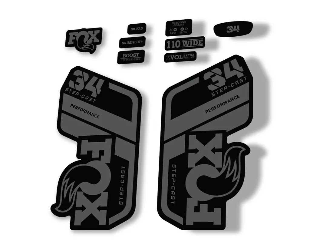FOX 34 Performance SC 2021 Forks Suspension Factory Decal Sticker Gray - 1