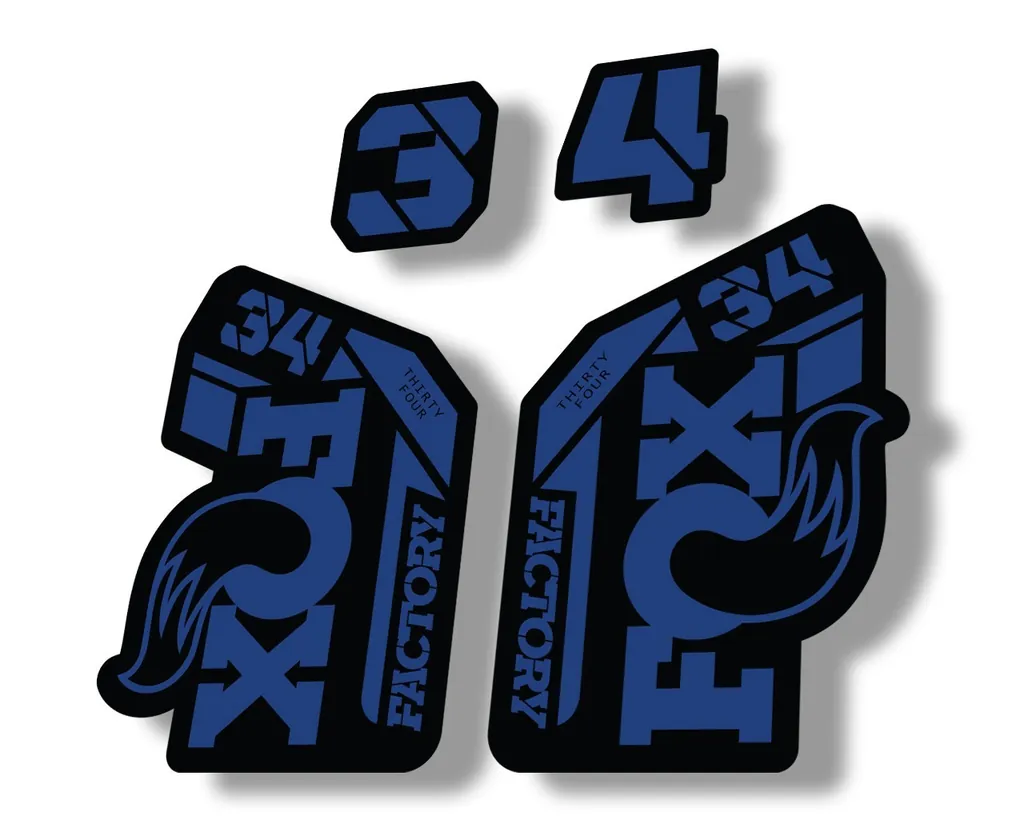 FOX 34 2021 Factory Forks Suspension Decal Sticker Dark Blue - 1