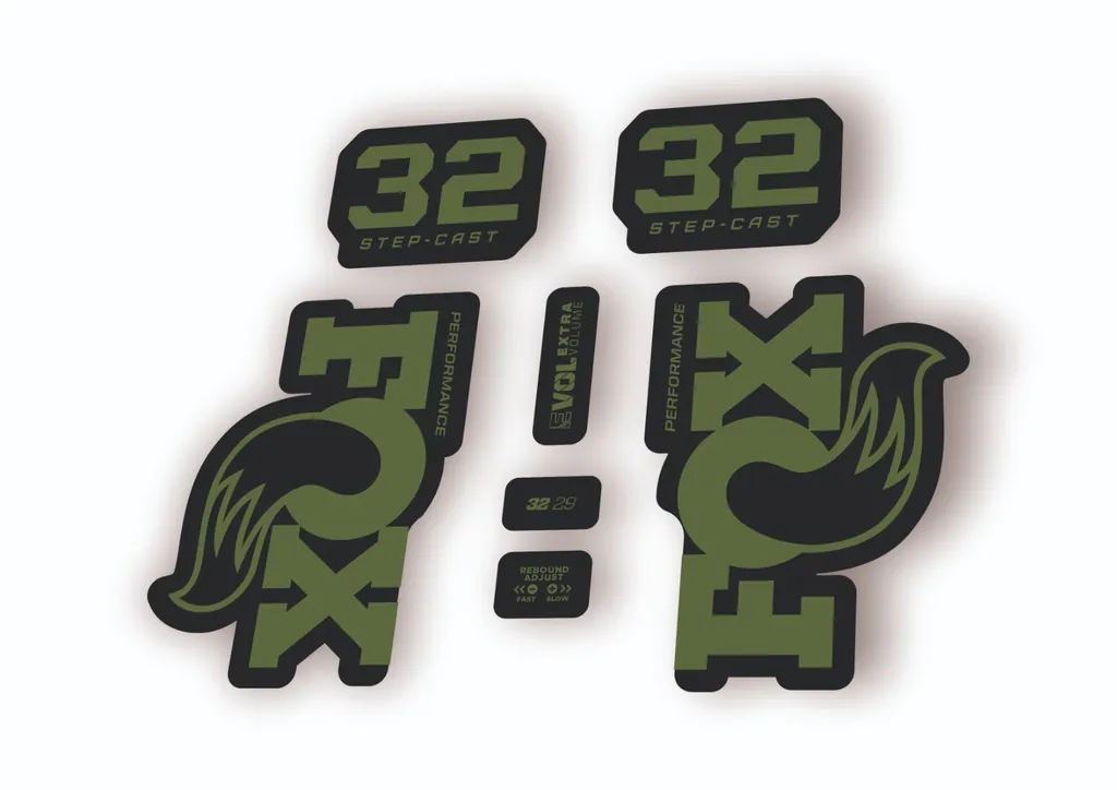 Fox 32 Step Cast Performance 2025 Fork Factory Decal Sticker Adhesive Olive - 1
