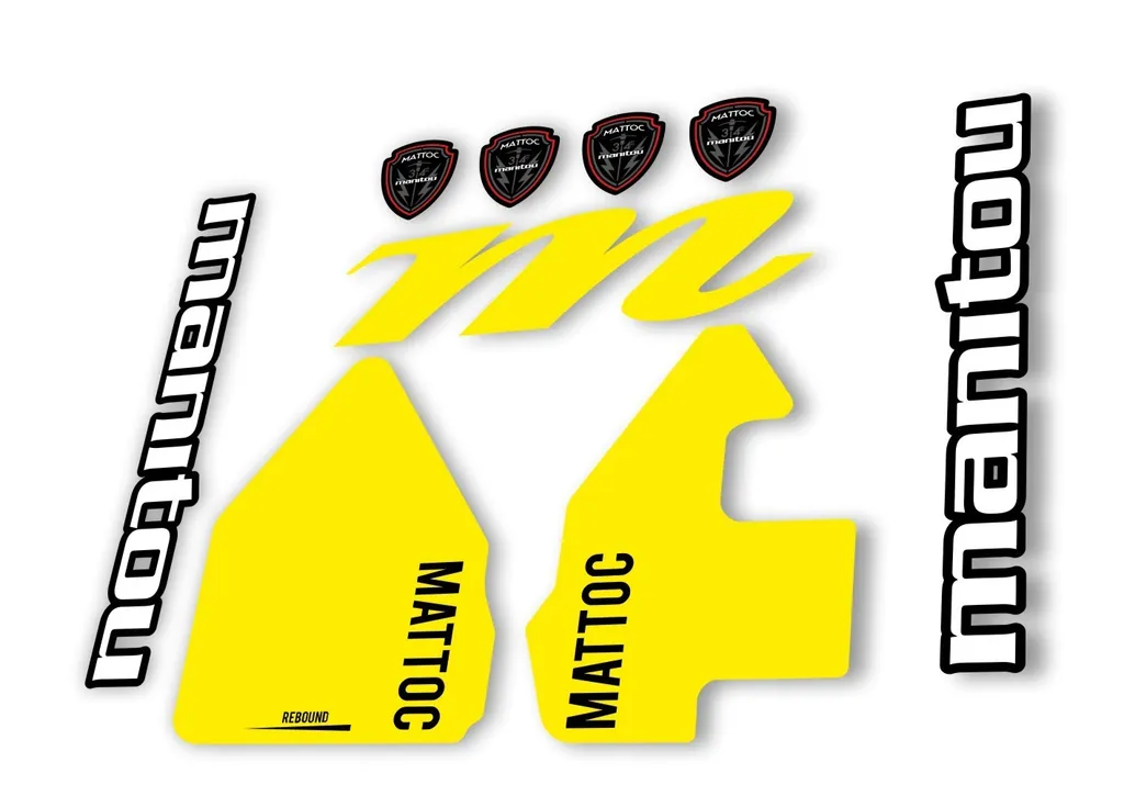 Manitou Mattoc 2017 Fork Suspension Decal Kit Sticker Set Yellow - 1