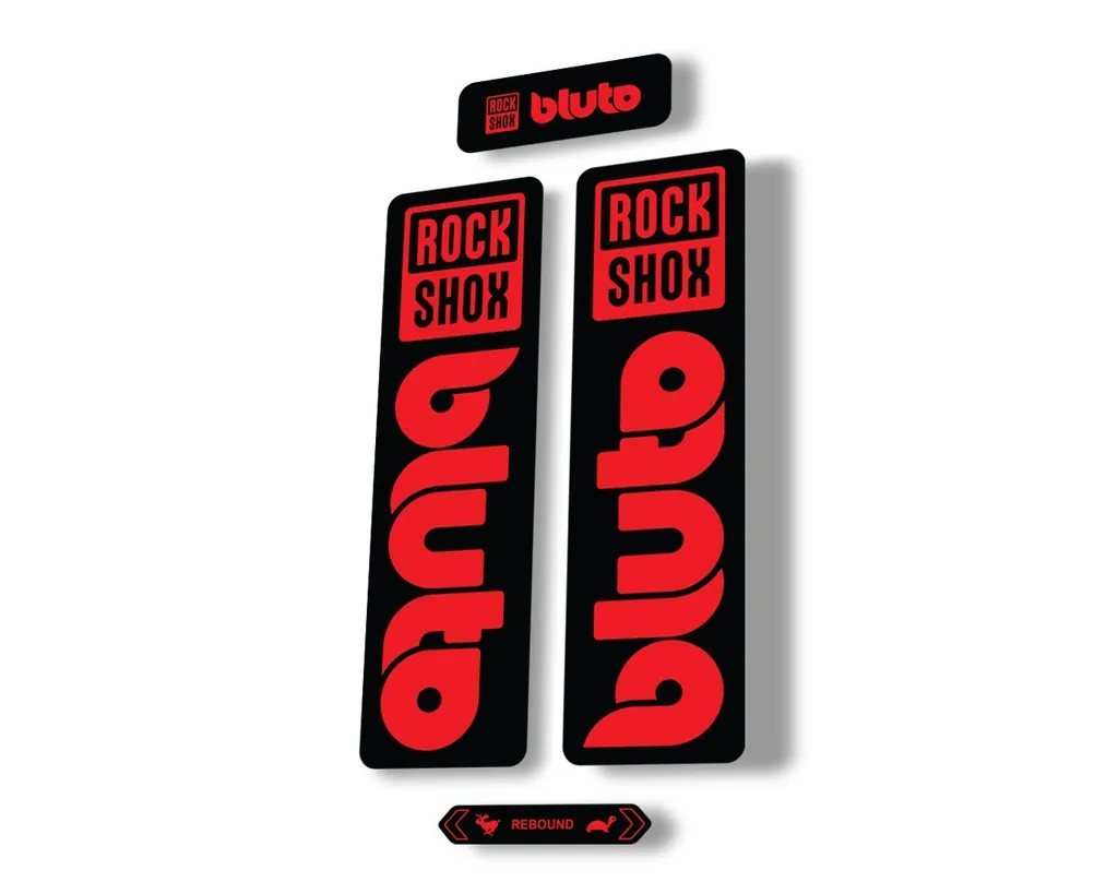 Rock Shox BLUTO 2021 Mountain Bike Cycling Decal Kit Sticker Adhesive Red - 1