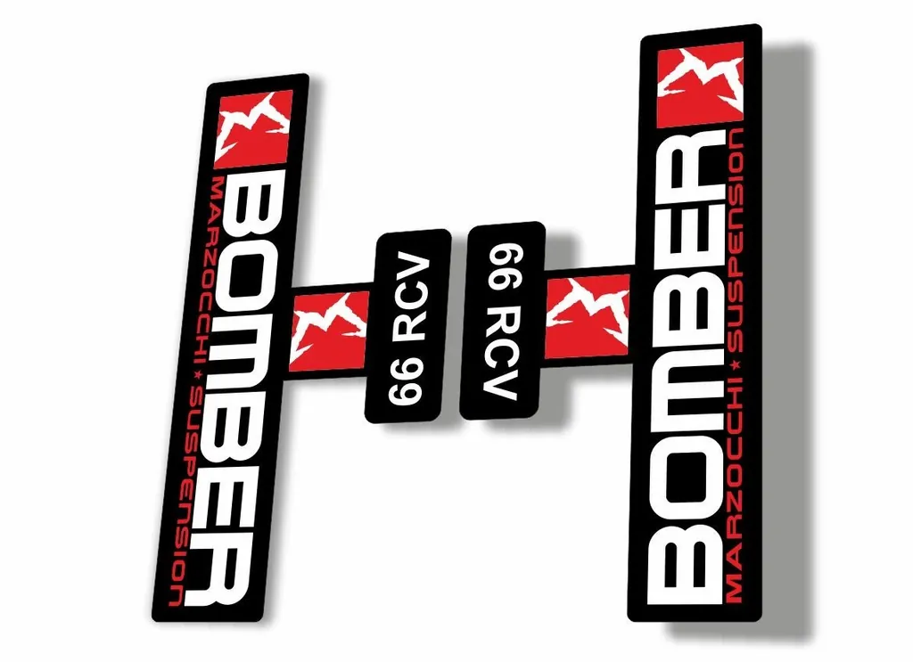 Marzocchi Bomber 66 RCV 2009 Fork Suspension Sticker Decal Kit Adhesive White - 1
