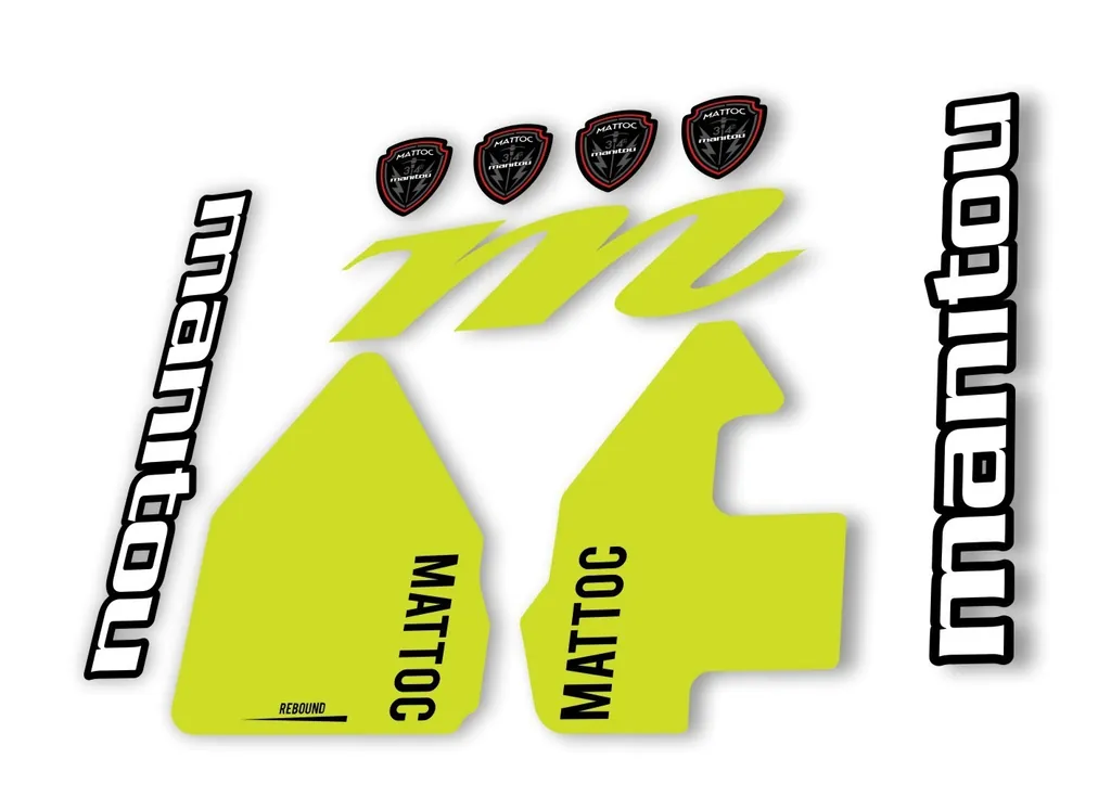 Manitou Mattoc 2017 Fork Suspension Decal Kit Sticker Set Lime Green - 1