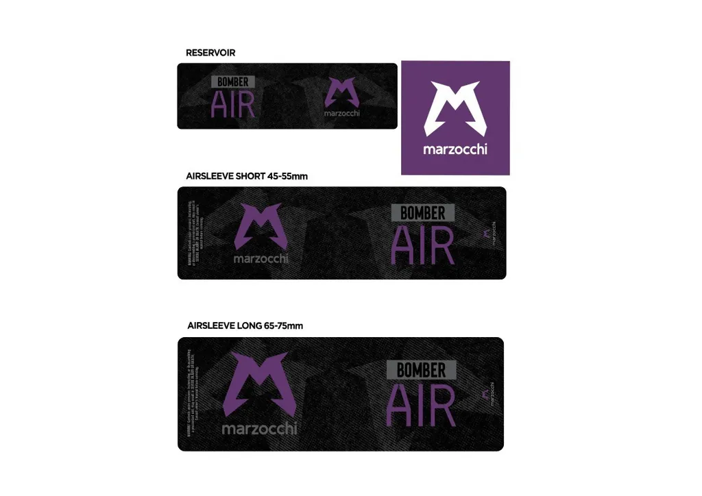 Marzocchi Bomber Air 2024 Rear Shock Sticker Decal Kit Adhesive Purple - 1