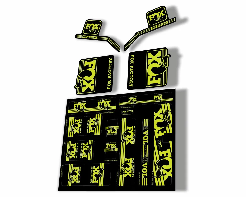 Fox Heritage 2017 Forks Suspension & Shocks Decal Sticker Adhesiv Kit Lime Green - 1