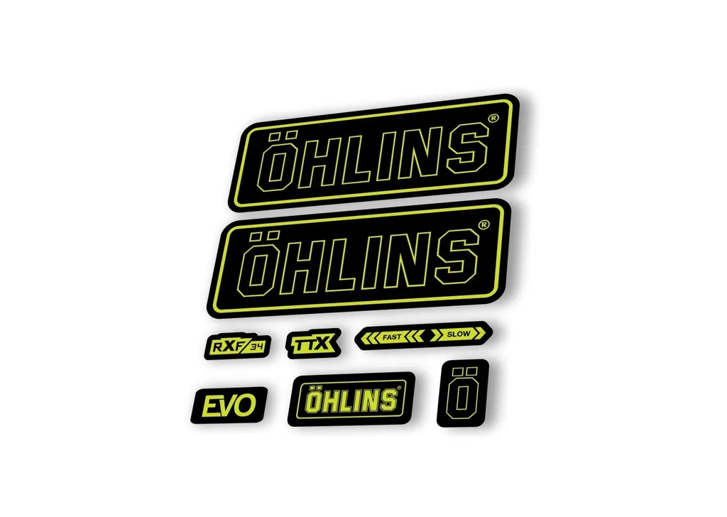 Ohlins RXF34 EVO 2018 Rear Shock Decal Mountain Bike Cycling Sticker Lime Green - 1