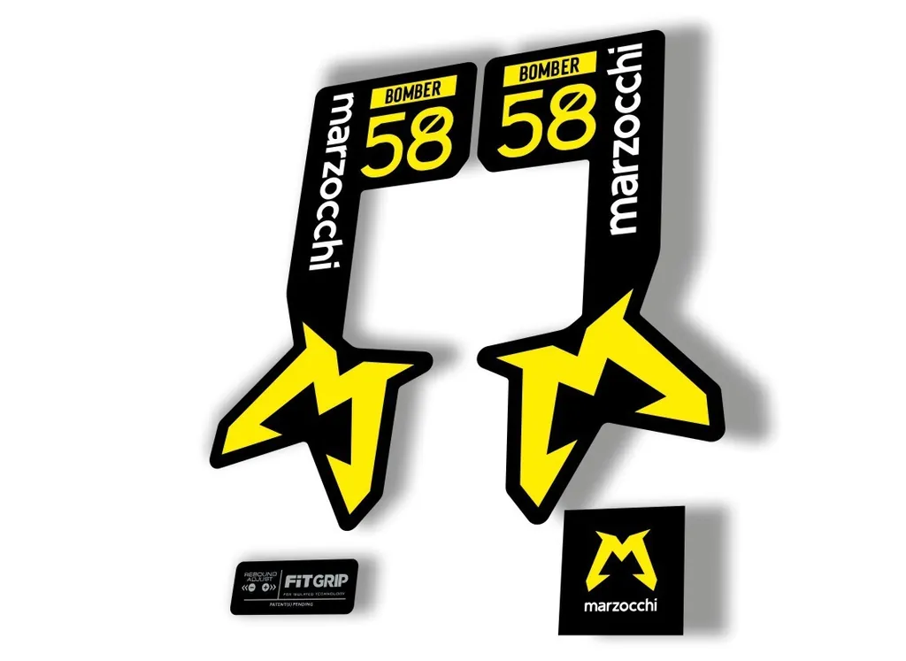 Marzocchi Bomber 58 2025 Suspension Sticker Decal KitAdhesive Yellow - 1