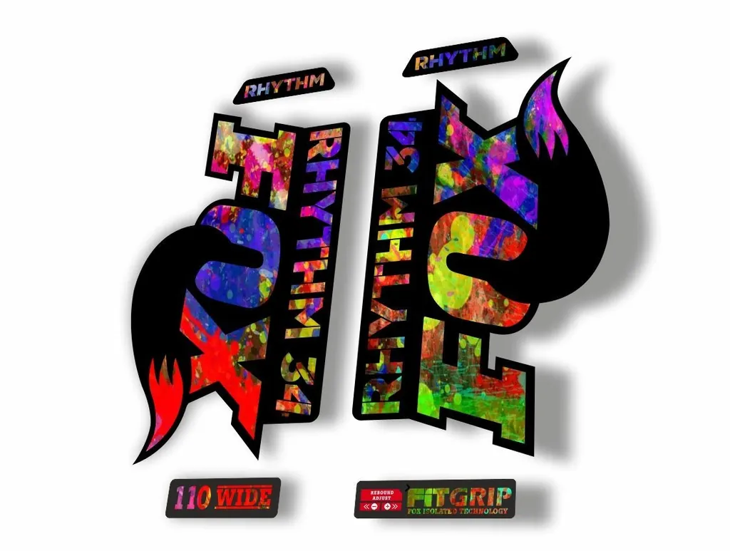 FOX 34 Rhythm 2018 Forks Suspension Factory Decal Sticker Adhesive Oil Slick - 1