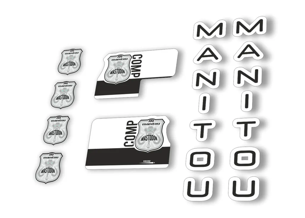 Manitou Mastadon Comp 2020 Fork Suspension Decal Kit Sticker Set Black - 1