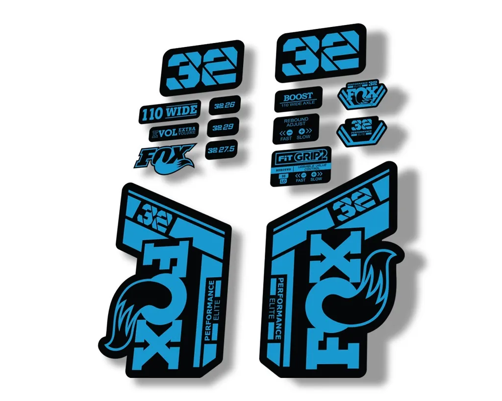 FOX 32 Performance Elite 2021 Factory Fork Decals Suspension Sticker Blue - 1