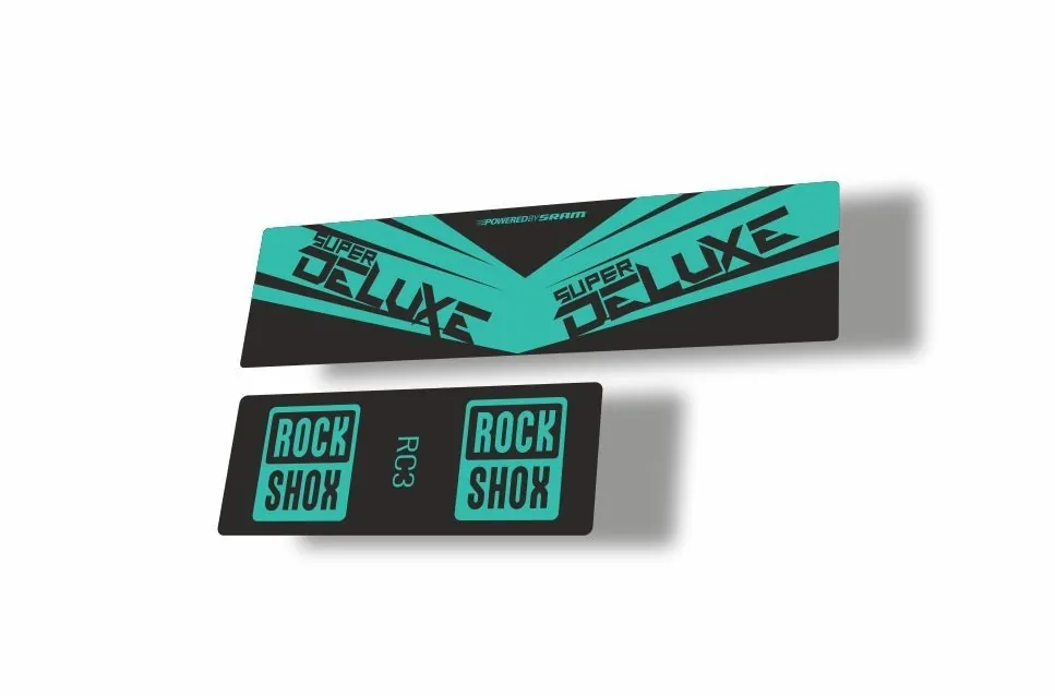 Rock Shox 2017 Super Deluxe RC3 Rear Shock MTB Decal Sticker Adhesive Dolphin - 1