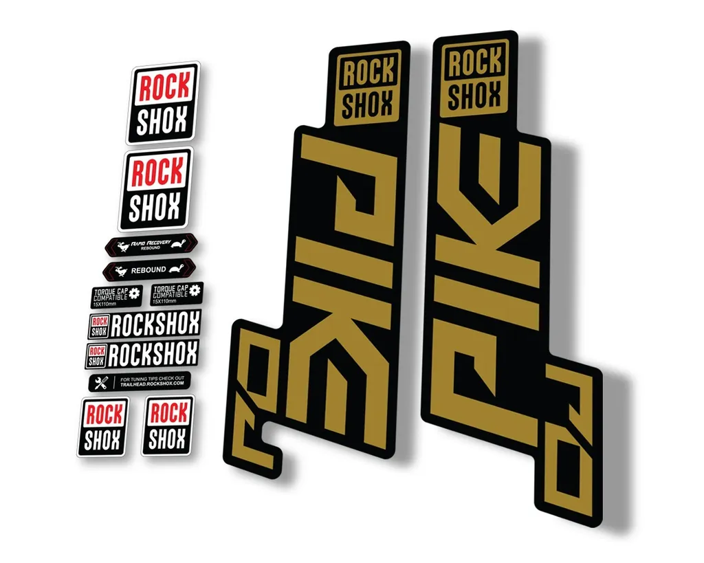 Rock Shox PIKE DJ 2021 Mountain Bike Cycling Decal Sticker Adhesive Gold - 1