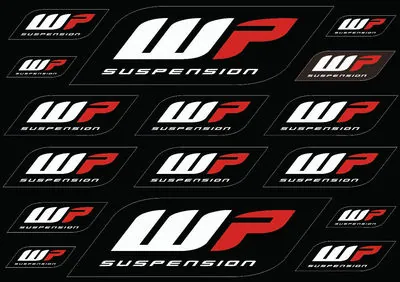 WP Suspension Bike Forks Decals Stickers Graphic Set Logo Adhesive Kit 16 Pcs - 1