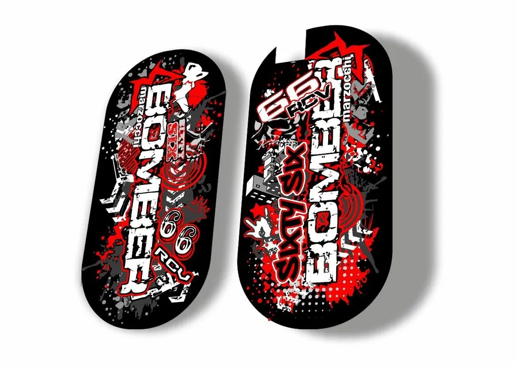 Marzocchi Bomber 66 RCV Fork Suspension Sticker Decal Kit Adhesive Black - 1