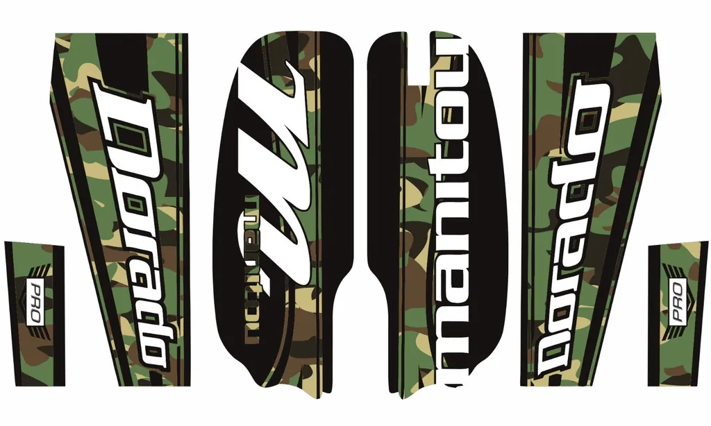 Manitou Dorado Pro Fork Suspension Graphic Decal Kit Sticker Set Camo - 1