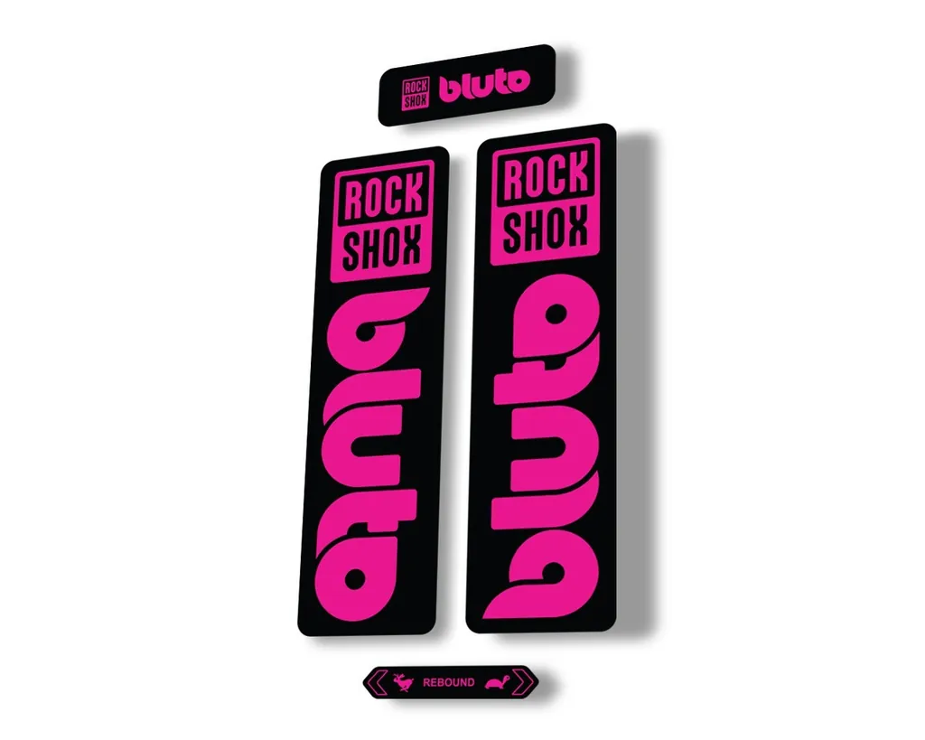 Rock Shox BLUTO 2021 Mountain Bike Cycling Decal Kit Sticker Adhesive Pink - 1