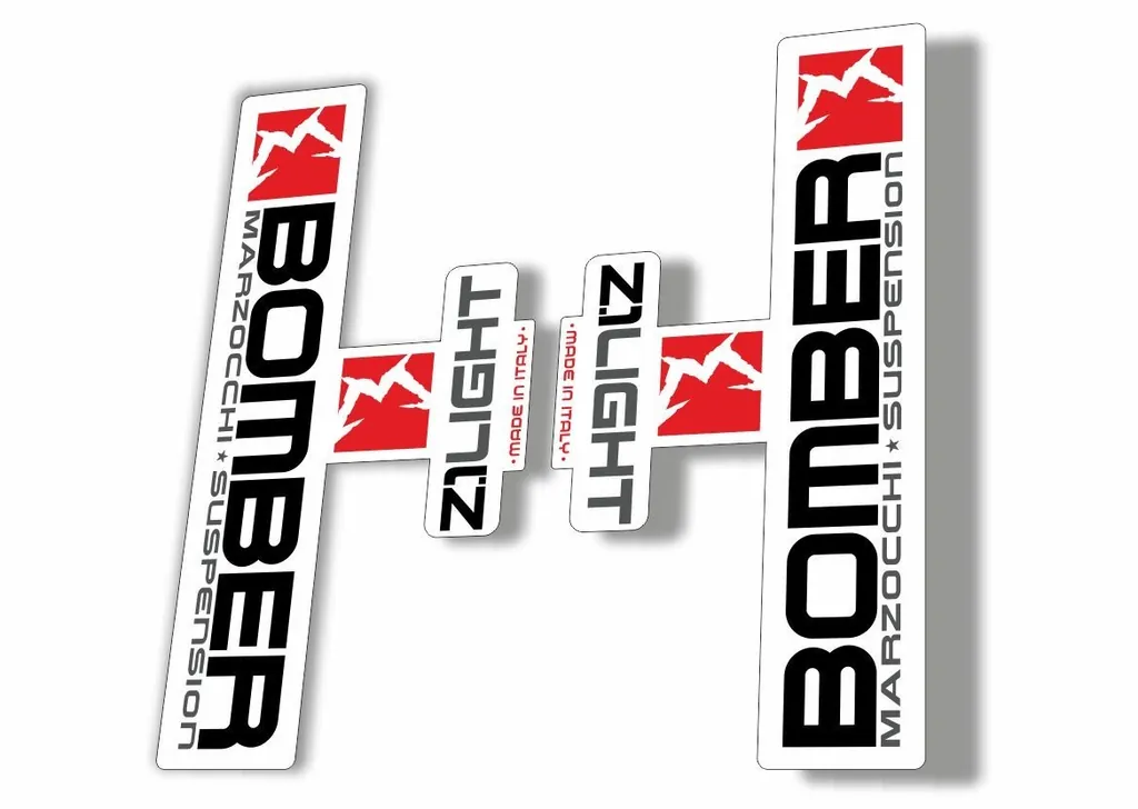 Marzocchi Bomber Z1 Light 2006 Fork Suspension Sticker Decal Kit Adhesive Black - 1