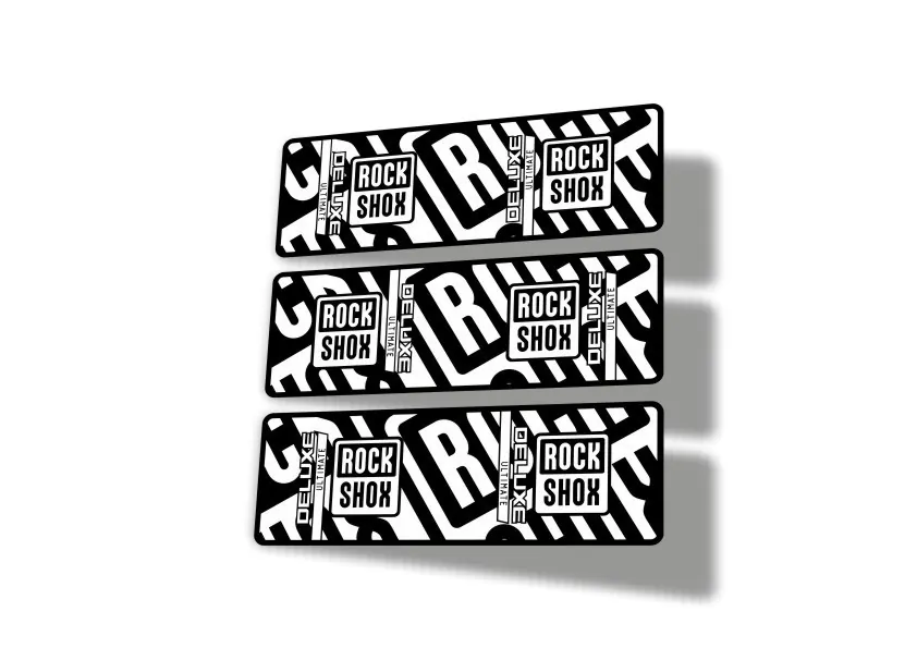 Rock Shox 2023 Deluxe Ultimate Rear Shock Decal Sticker Adhesive Set Black - 1