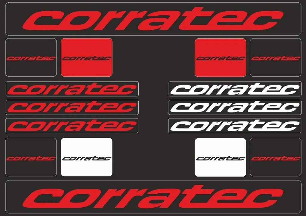 Bicycle Vinyl Frame Stickers Custom Compatible with CORRATEC Red - 1