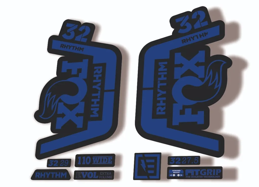 FOX 32 Rhythm 2019 Forks Suspension Factory Decal Sticker Adhesive Dark Blue - 1