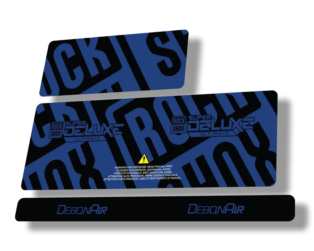 Rock Shox 2020 Super Deluxe Ultimate Rear Shock Decal Sticker Adhesiv Dark Blue - 1