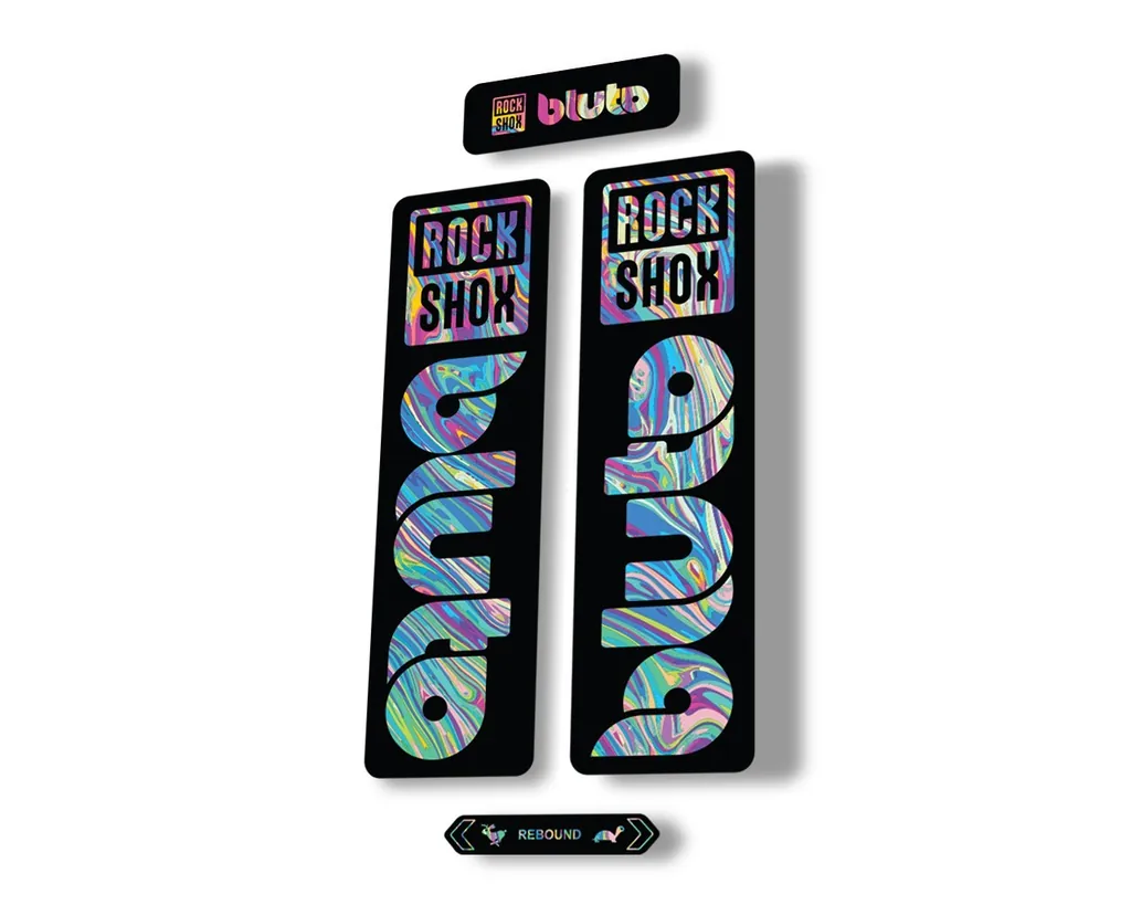 Rock Shox BLUTO 2021 Mountain Bike Cycling Decal Kit Sticker Adhesive Oil Slick1 - 1