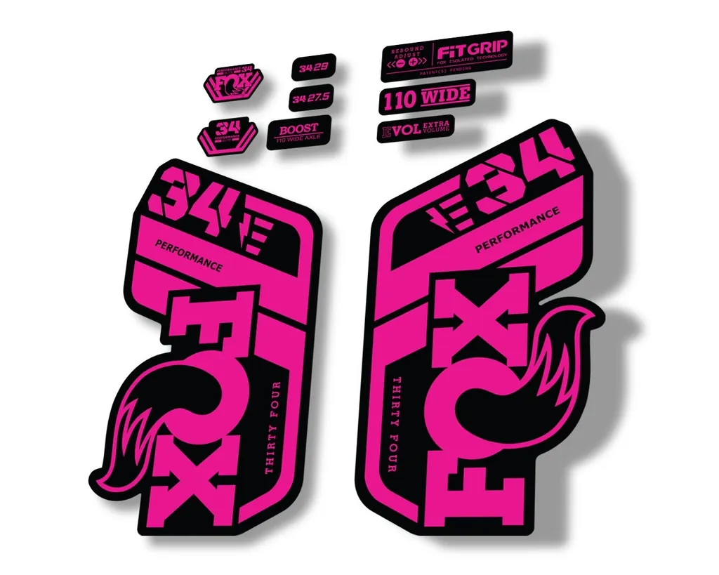 FOX 34 Performance E Bike 2021 Factory Fork Decals Suspension Sticker Pink - 1