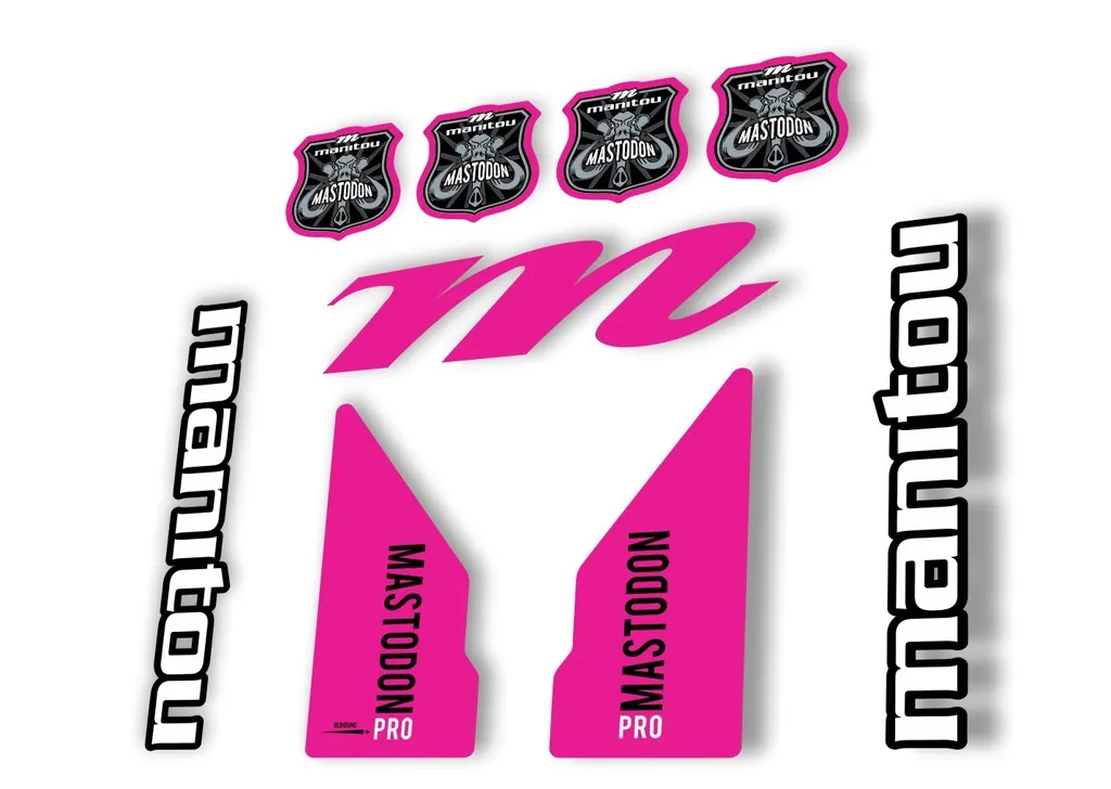 Manitou Mastadon Pro 2017 Fork Suspension Decal Kit Sticker Pink - 1