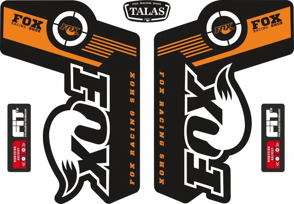 FOX TALAS Forks / Suspension Factory Style Decal Kit Sticker Adhesive Set Orange - 1